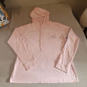 Vineyard Vines Pullover Hoodie Long Sleeve Tee Pink Women Medium